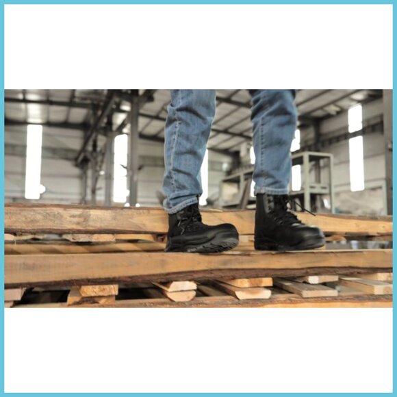 Steel Toe Work Boots Slip Resistant Leather Industrial Construction main image 5